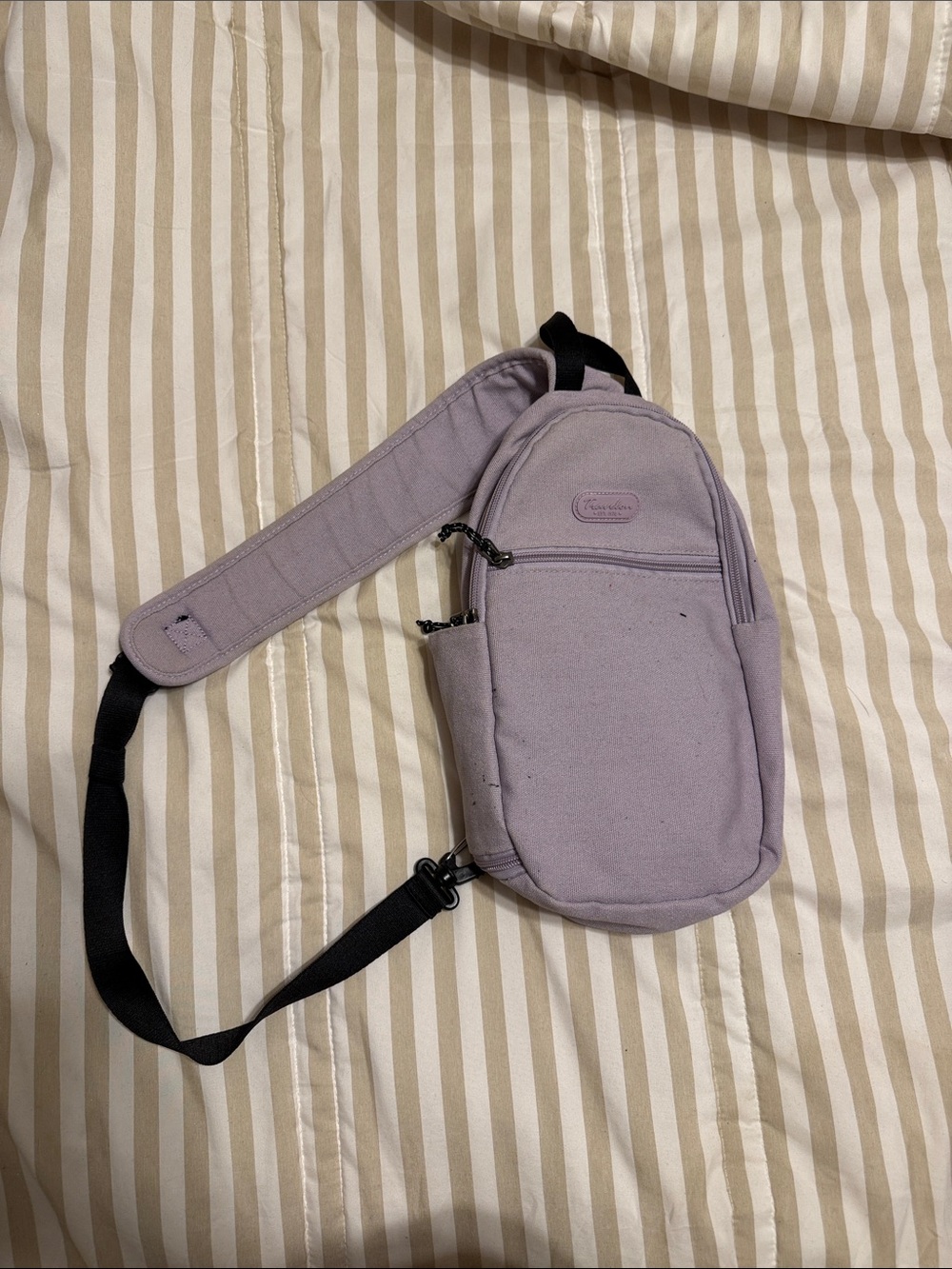 Travelon Lavender Canvas Sling Hobo Bag